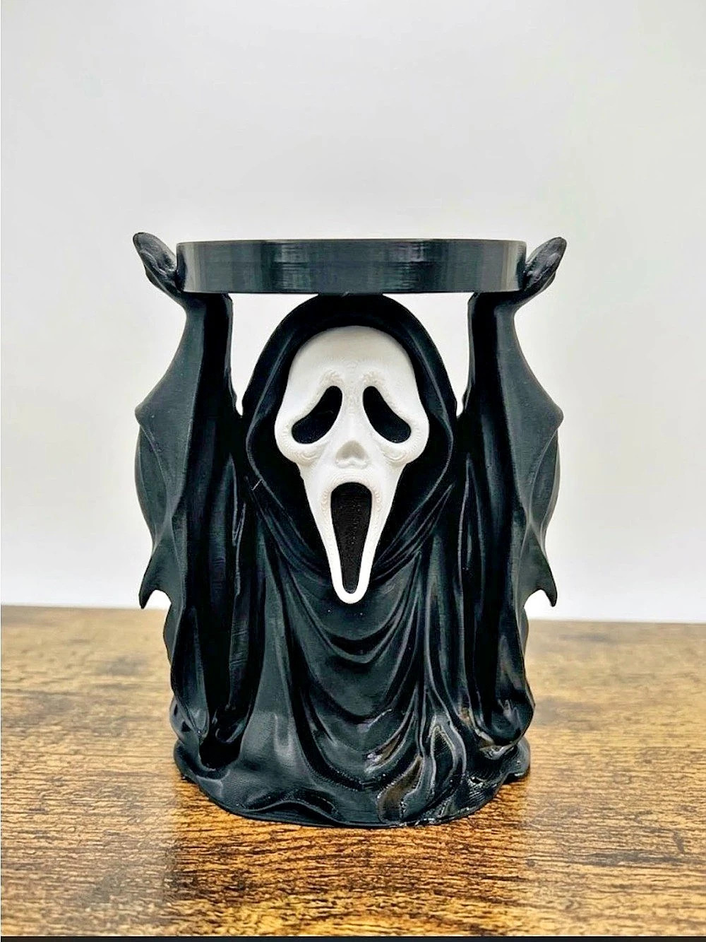 Ghost Halloween candle holder scream